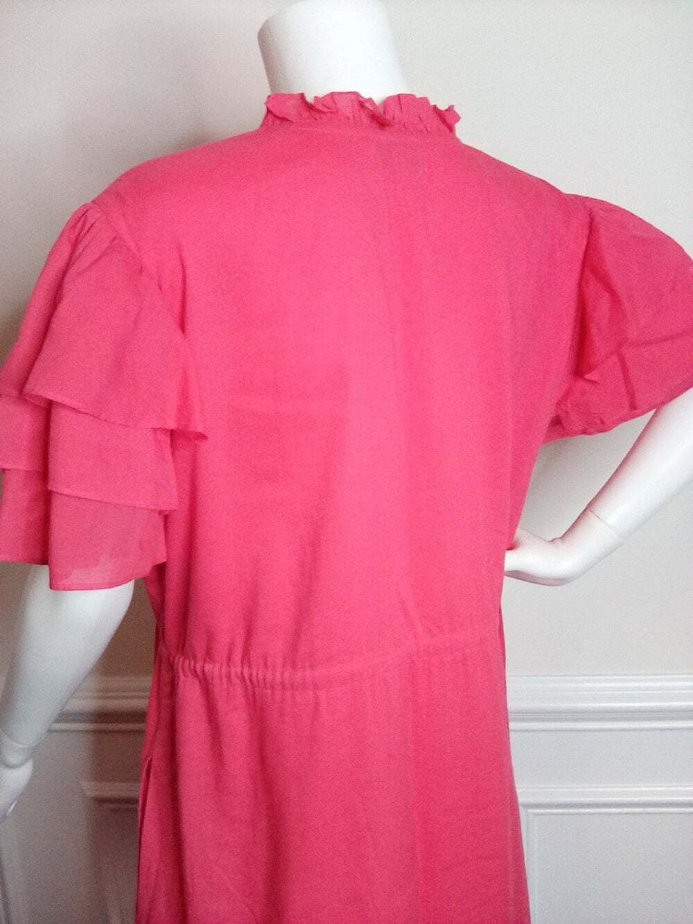 Olivia James The Label Delia Pink Plunge Neck Flutter Sleeve Maxi Sundress, XL - Picture 14 of 16